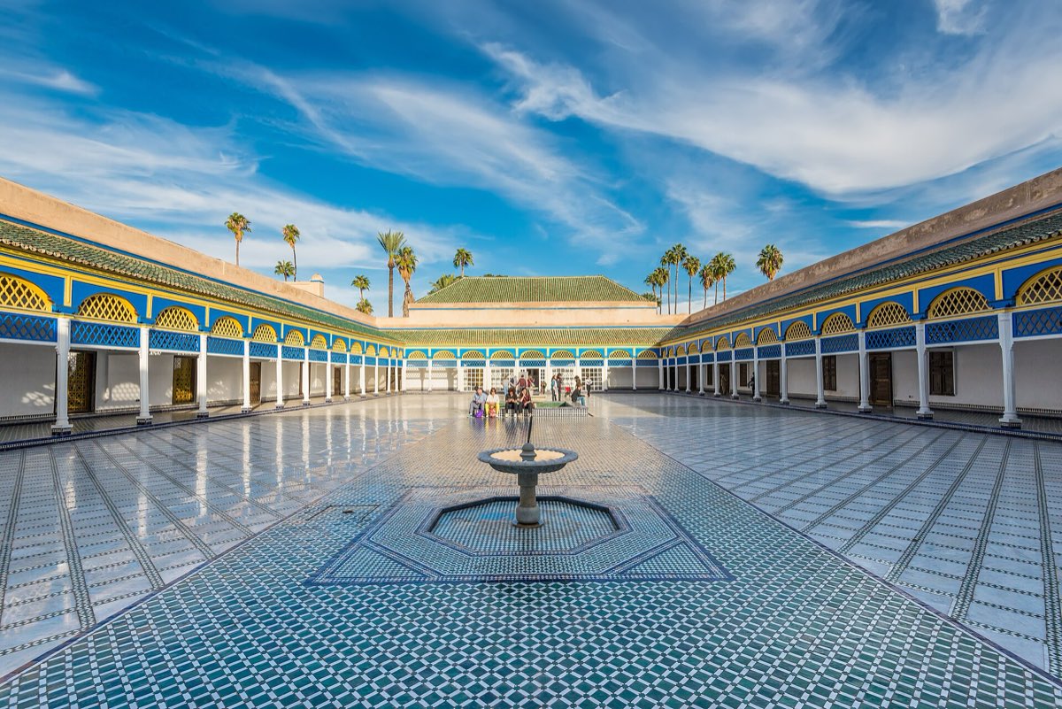 Large marble courtyard of the Bahia Palace