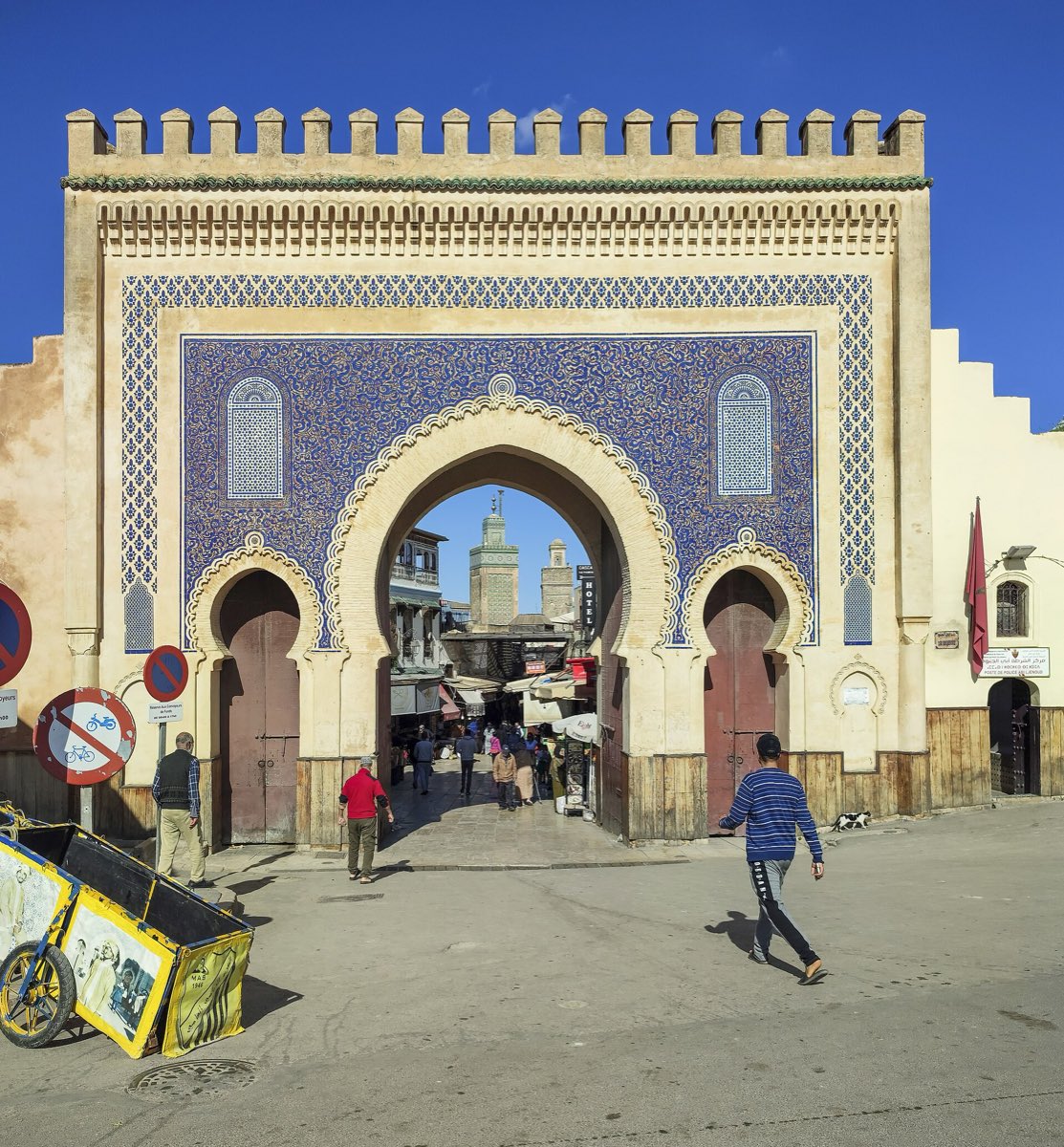 Bab Bou Jeloud gate covered in blue tiles